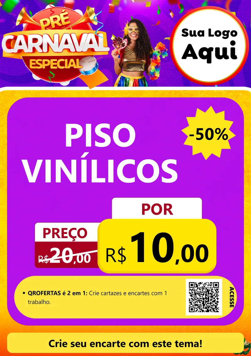 Modelo de Cartaz para Cartaz A4 Vertical com o tema Pré-Carnaval Especial para Material para Construção