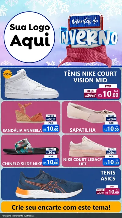 Modelo de TV para TV Vertical com o tema Ofertas de Inverno para Calçados