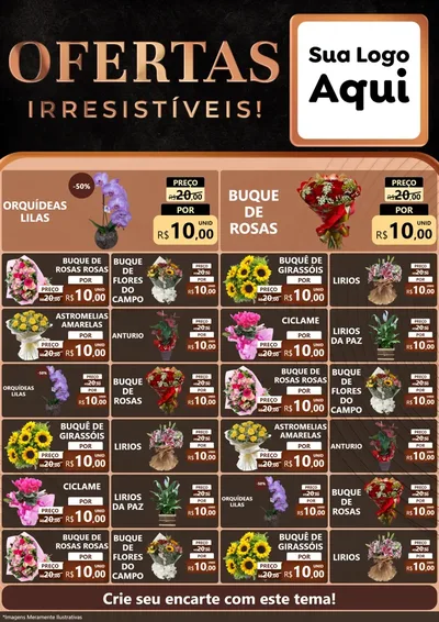 Modelo de Encarte para Encarte A4 Vertical com o tema Ofertas Irresistíveis! para Floricultura e jardim