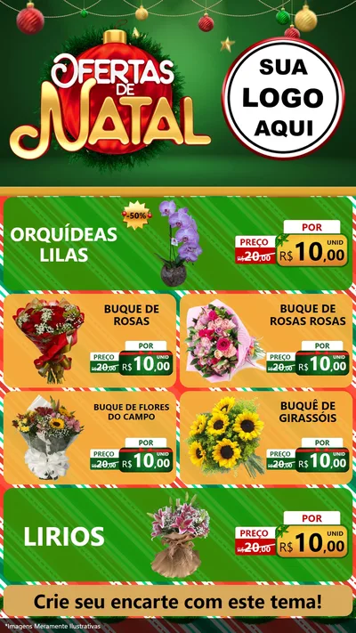 Modelo de TV para TV Vertical com o tema Ofertas de Natal para Floricultura e jardim