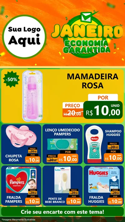 Modelo de Rede Social para Stories com o tema Janeiro - Economia Garantida para Bebês