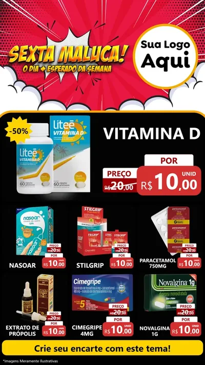 Modelo de Rede Social para Stories com o tema Sexta Maluca! para Farmácia