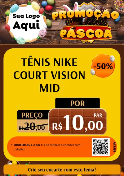 Modelo de Cartaz para Cartaz A4 Vertical com o tema Promoção Páscoa para Calçados