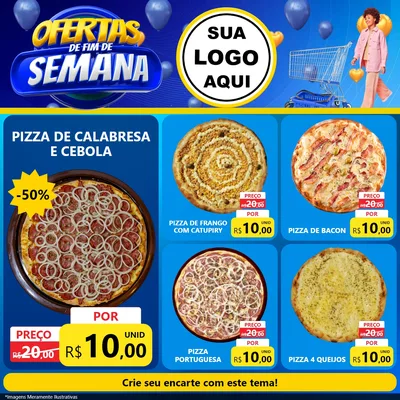 Modelo de Rede Social para Feed Facebook com o tema Ofertas de Fim de Semana para Pizzaria