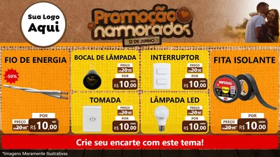 Modelo de TV para TV Horizontal com o tema Promoção Namorados para Materiais Elétricos