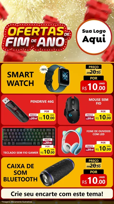 Modelo de TV para TV Vertical com o tema Ofertas de Fim de Ano para Informática