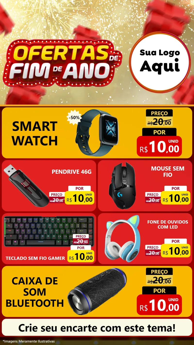 Modelo de TV para TV Vertical com o tema Ofertas de Fim de Ano para Informática