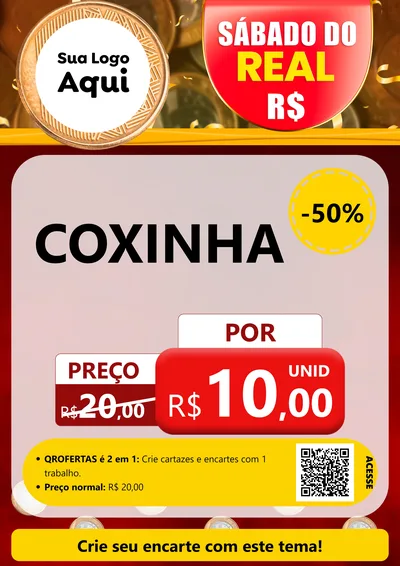 Modelo de Cartaz para Cartaz A4 Vertical com o tema Sábado do Real para Salgadaria