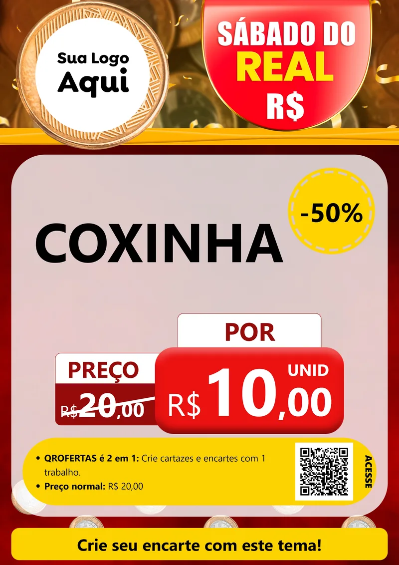Modelo de Cartaz para Cartaz A4 Vertical com o tema Sábado do Real para Salgadaria