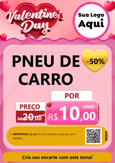 Modelo de Cartaz para Cartaz A4 Vertical com o tema Valentine's Day para Auto peças