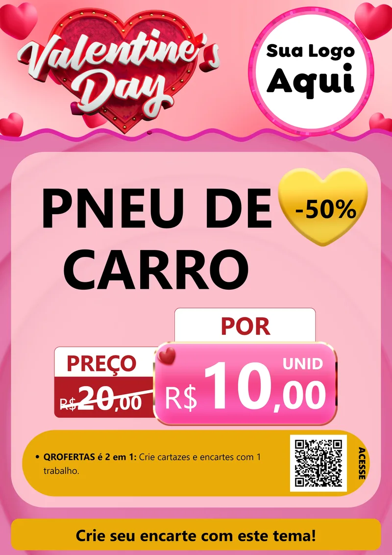 Modelo de Cartaz para Cartaz A4 Vertical com o tema Valentine's Day para Auto peças