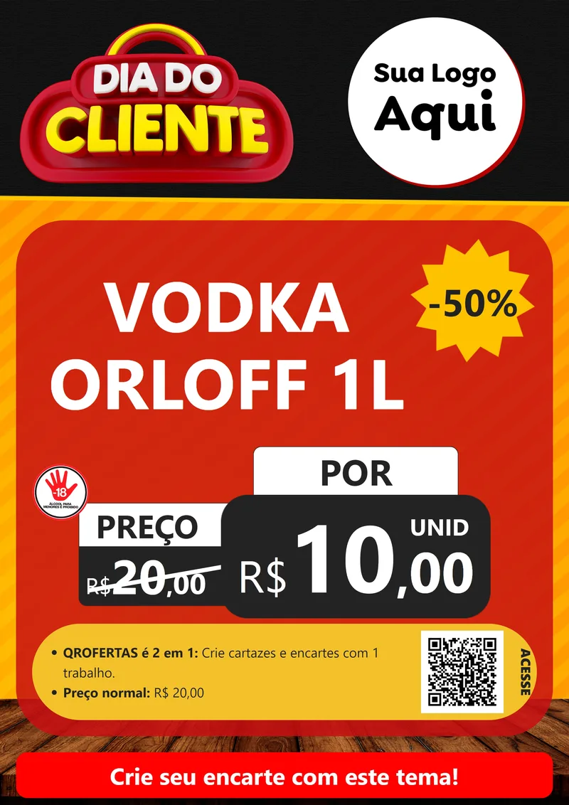 Modelo de Cartaz para Cartaz A4 Vertical com o tema Dia do Cliente para Distribuidora de bebidas