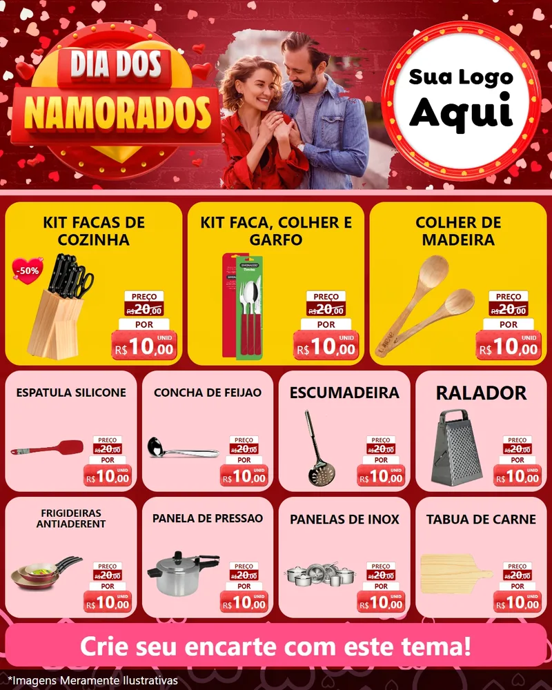 Modelo de Rede Social para Feed Instagram com o tema Dia Dos Namorados para Utilidades Domésticas