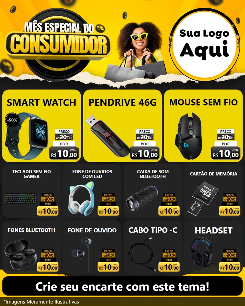 Modelo de Rede Social para Feed Instagram com o tema Mês Especial do Consumidor para Informática