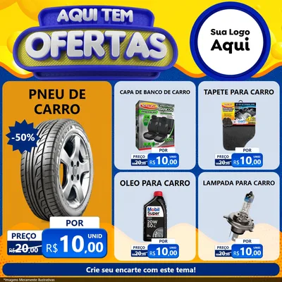 Modelo de Rede Social para Feed Facebook com o tema Aqui Tem Ofertas para Auto peças