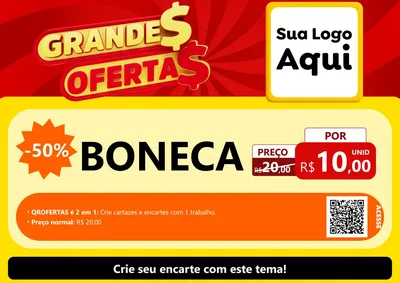 Modelo de Cartaz para Cartaz A4 Horizontal com o tema Grandes Ofertas para Brinquedos