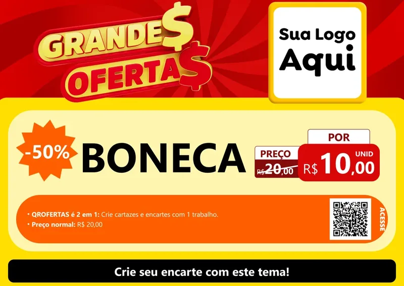 Modelo de Cartaz para Cartaz A4 Horizontal com o tema Grandes Ofertas para Brinquedos