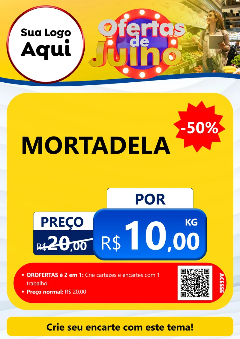 Modelo de Cartaz para Cartaz A4 Vertical com o tema Ofertas de Julho para Frios e Laticínios