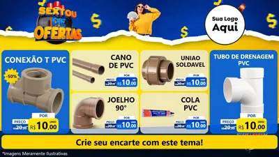 Modelo de TV para TV Horizontal com o tema Sextou de Ofertas para Tubos e conexões