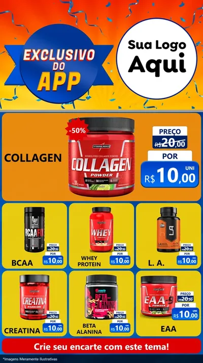 Modelo de Rede Social para Stories com o tema Exclusivo do Aplicativo para Suplementos alimentares