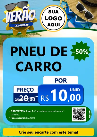 Modelo de Cartaz para Cartaz A4 Vertical com o tema Verão de Ofertas para Auto peças