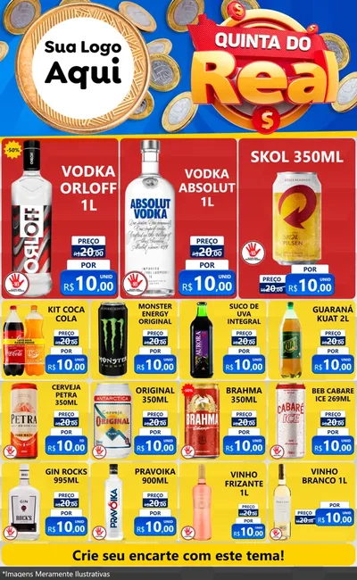 Modelo de Encarte para Encarte Grande com o tema Quinta do Real para Distribuidora de bebidas