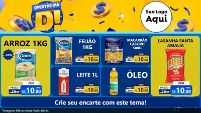 Modelo de TV para TV Horizontal com o tema Ofertas Dia D para Supermercado