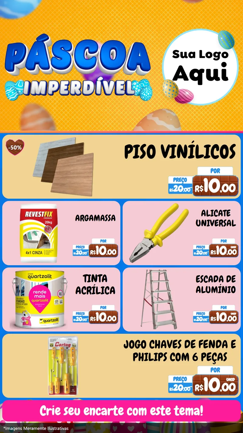 Modelo de TV para TV Vertical com o tema Páscoa Imperdível para Material para Construção