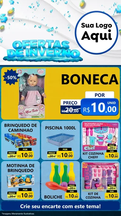 Modelo de Rede Social para Stories com o tema Ofertas de Inverno para Brinquedos
