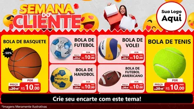 Modelo de TV para TV Horizontal com o tema Semana do Cliente para Artigos Esportivos