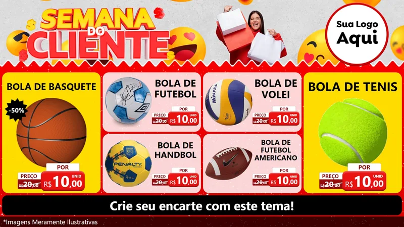 Modelo de TV para TV Horizontal com o tema Semana do Cliente para Artigos Esportivos
