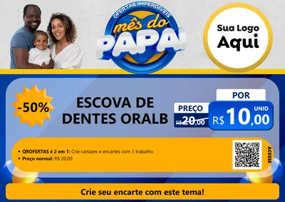 Modelo de Cartaz para Cartaz A4 Horizontal com o tema Ofertas Imperdíveis Mês Do Papai para Higiene Pessoal