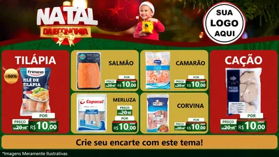 Modelo de TV para TV Horizontal com o tema Natal da Economia para Peixaria