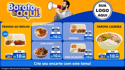Modelo de TV para TV Horizontal com o tema Barato é aqui para Restaurante