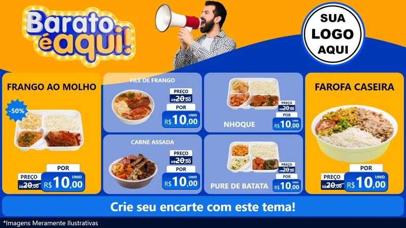 Modelo de TV para TV Horizontal com o tema Barato é aqui para Restaurante