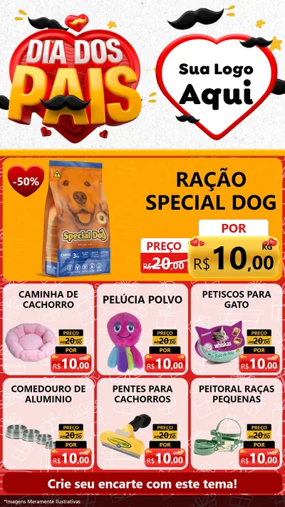 Modelo de Rede Social para Stories com o tema Dia dos Pais para Pet Shop