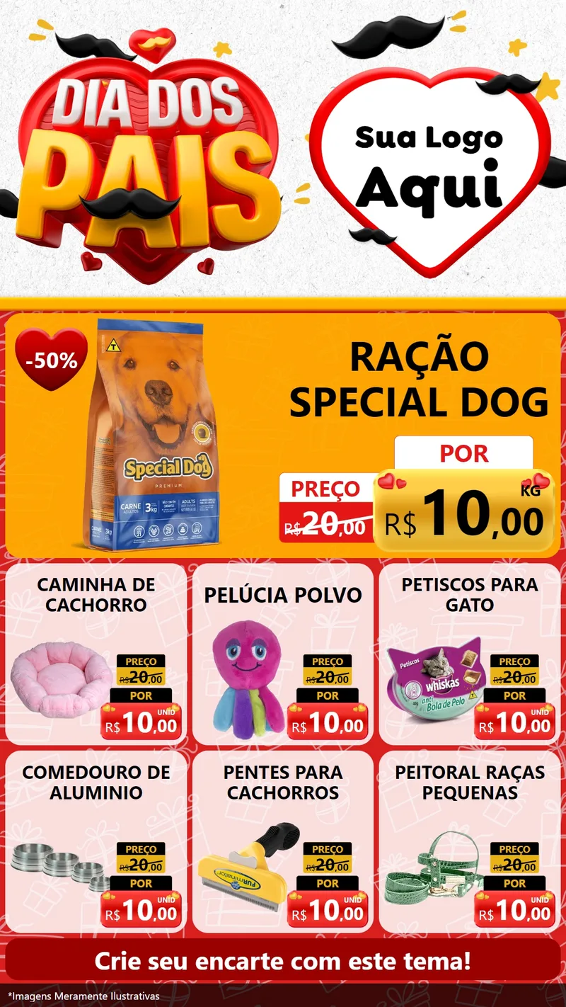 Modelo de Rede Social para Stories com o tema Dia dos Pais para Pet Shop