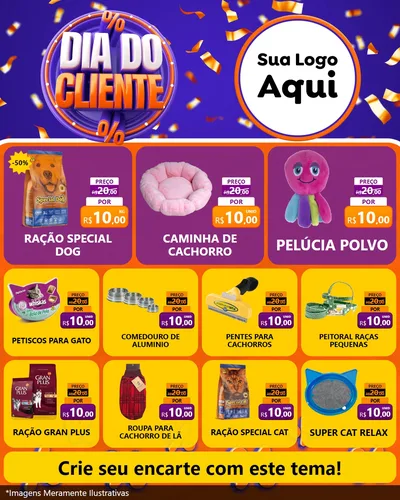 Modelo de Rede Social para Feed Instagram com o tema Dia do Cliente para Pet Shop