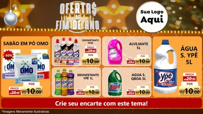 Modelo de TV para TV Horizontal com o tema Ofertas de Fim de Ano para Produtos de Limpeza