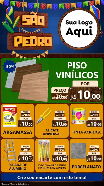 Modelo de Rede Social para Stories com o tema São Pedro para Material para Construção