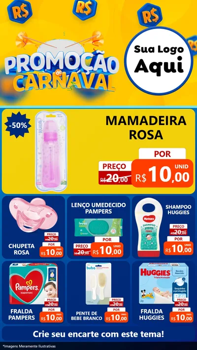 Modelo de Rede Social para Stories com o tema Promoção de Carnaval para Bebês