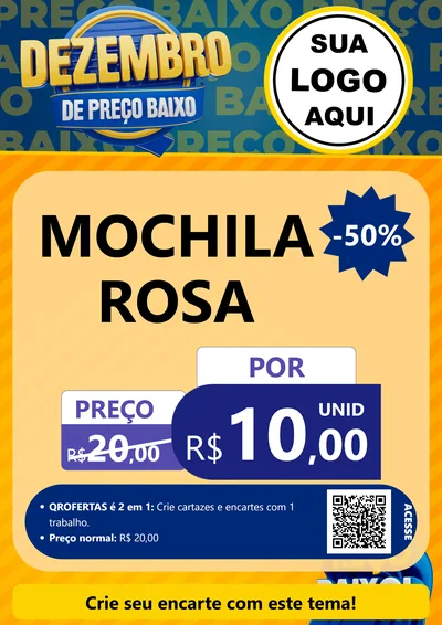 Modelo de Cartaz para Cartaz A4 Vertical com o tema Dezembro de Preço Baixo para Papelaria