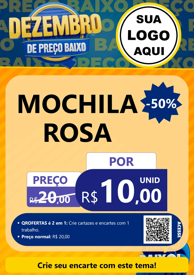 Modelo de Cartaz para Cartaz A4 Vertical com o tema Dezembro de Preço Baixo para Papelaria