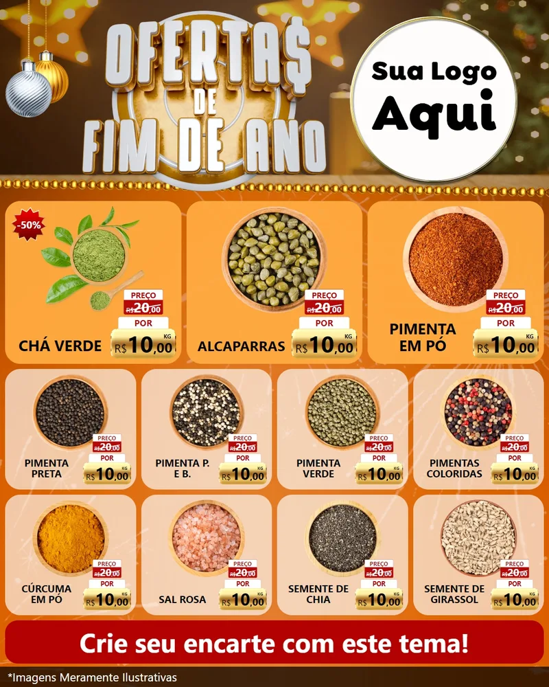 Modelo de Rede Social para Feed Instagram com o tema Ofertas de Fim de Ano para Produtos Naturais