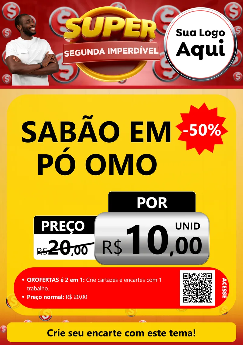 Modelo de Cartaz para Cartaz A4 Vertical com o tema Super Segunda Imperdível para Produtos de Limpeza