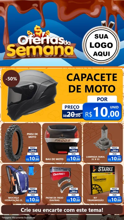 Modelo de Rede Social para Stories com o tema Ofertas da Semana - Páscoa para Moto peças
