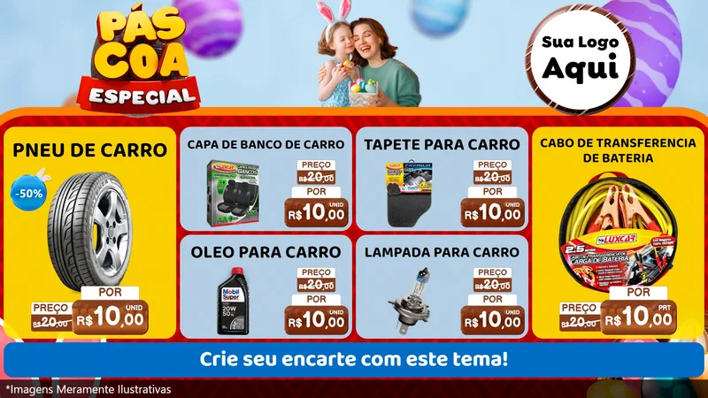 Modelo de TV para TV Horizontal com o tema Páscoa Especial para Auto peças