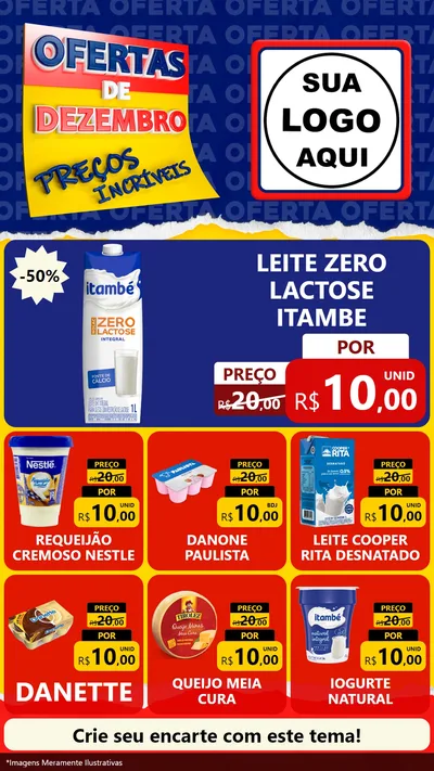 Modelo de Rede Social para Stories com o tema Ofertas de Dezembro - Preços Incríveis para Frios e Laticínios