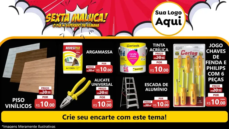 Modelo de TV para TV Horizontal com o tema Sexta Maluca! para Material para Construção