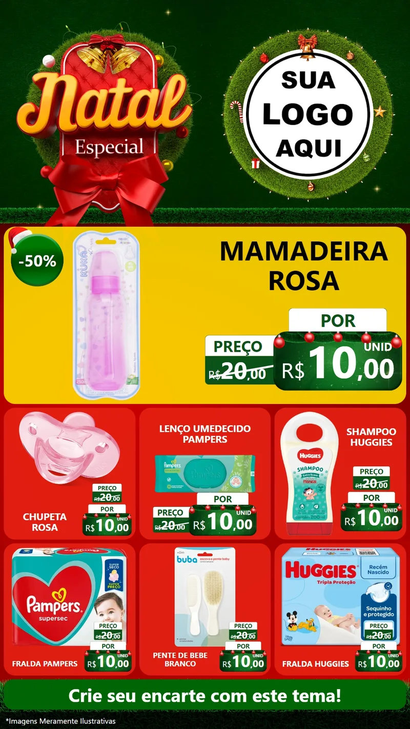 Modelo de Rede Social para Stories com o tema Natal Especial para Bebês